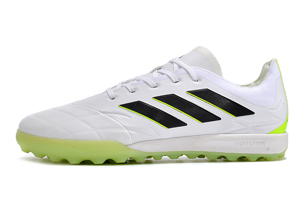 Chuteira Society Adidas Copa Pure.1 TF Branca e Verde Crazy