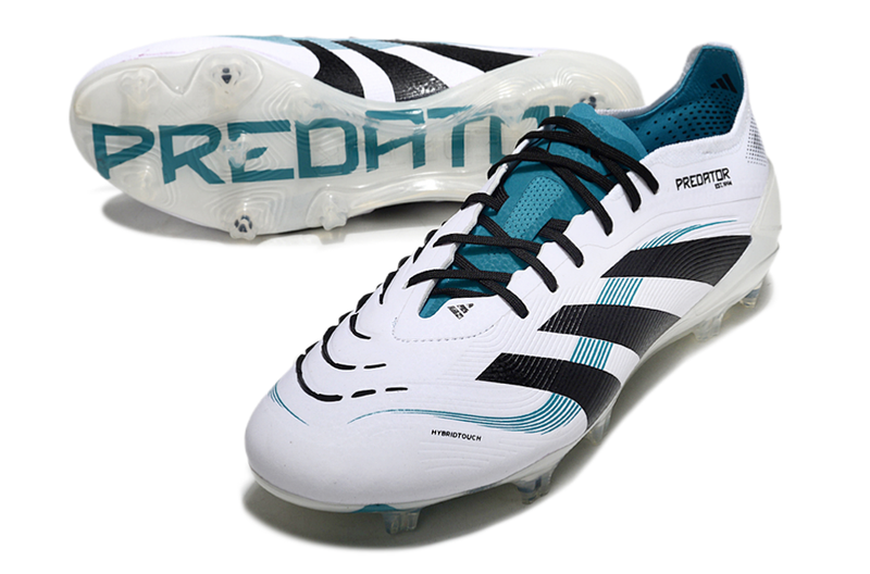 Chuteira Campo Adidas Predator Elite FG Branca e Azul