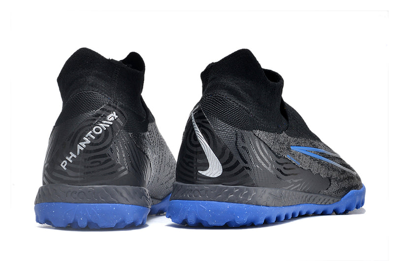 Bota de futbol Nike Phantom GX DF Elite TF negre i blau "Shadow Pack".