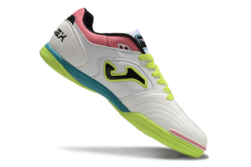 Joma Top Flex Rebound IC Futsal Boot White, Green, Pink and Blue 