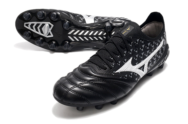 Botes de futbol en blanc i negre Campo Mizuno Morelia Neo 3 FG