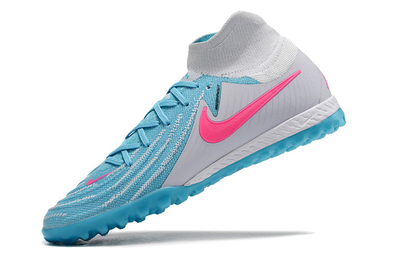 Botes de futbol Nike Phantom Luna Elite TF grises, blaves i rosas