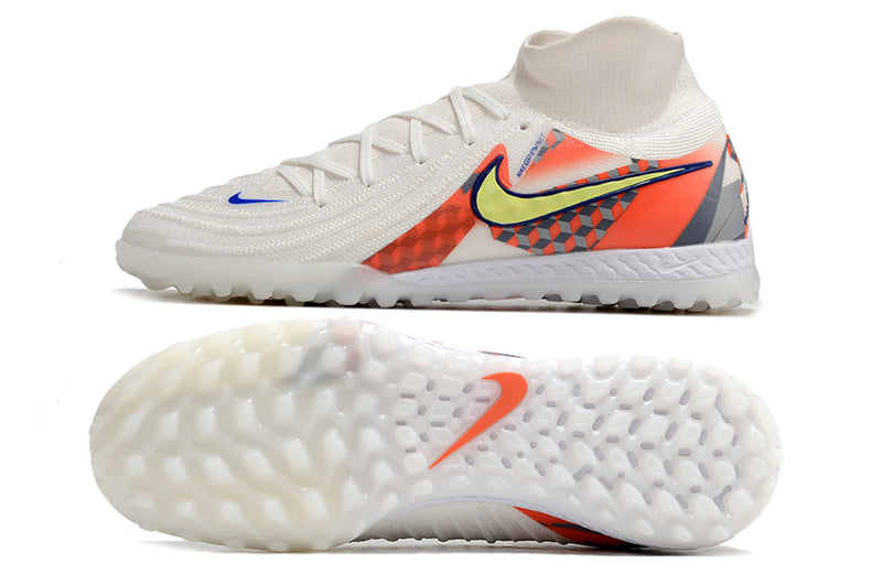 Bota de futbol Nike Phantom Luna 2 Elite TF blanca, grisa i vermella "Barna Pack".