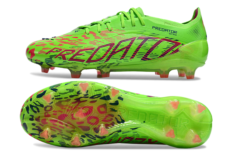 Chuteira Campo Adidas Predator Elite FG Verde e Rosa