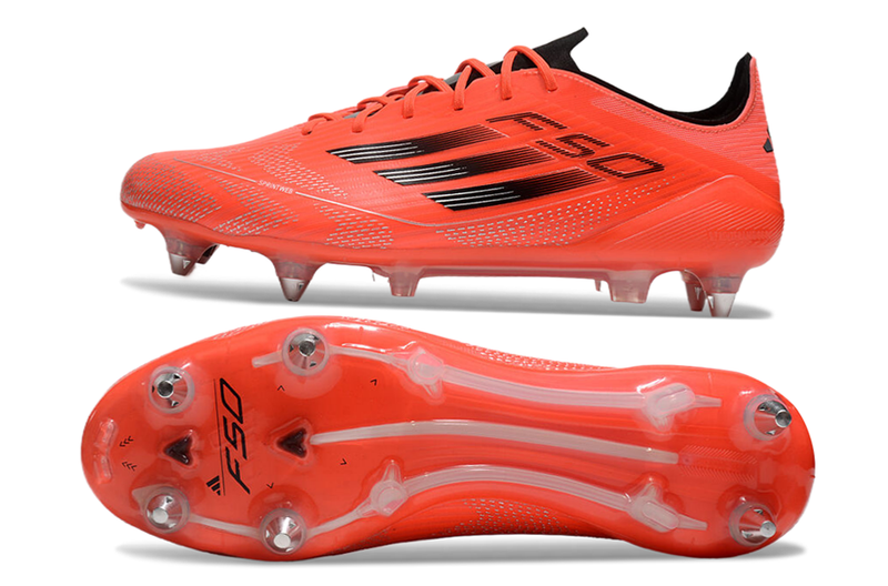 Chuteira Campo Adidas F50 Ponta de Aluminio Vermelha "Vivid Horizon"