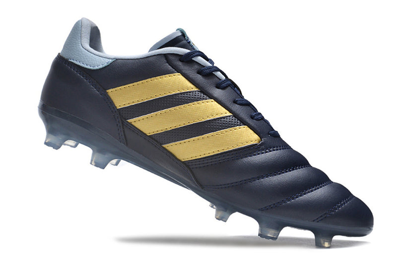 Chuteira Campo Adidas Copa Icon FG Azul e Dourada