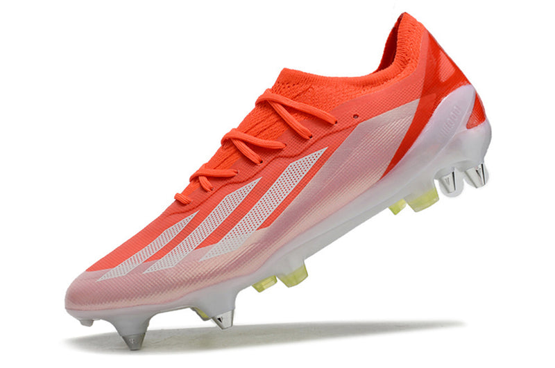 Adidas X Crazyfast Messi.1 Aluminum Spike Red and White "Energy Citrus Pack" Field Football Boots 