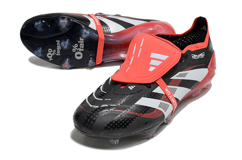 Chuteira Campo Adidas Predator FT 30 Elite FG Preta e Vermelha