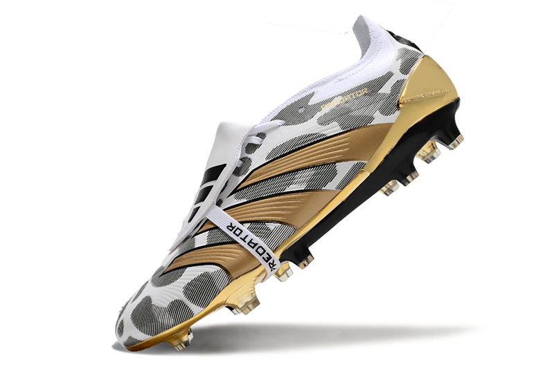 Chuteira Campo Adidas Predator FT 30 Elite FG Branca e Dourada "Generation Pred 2.0 Pack"