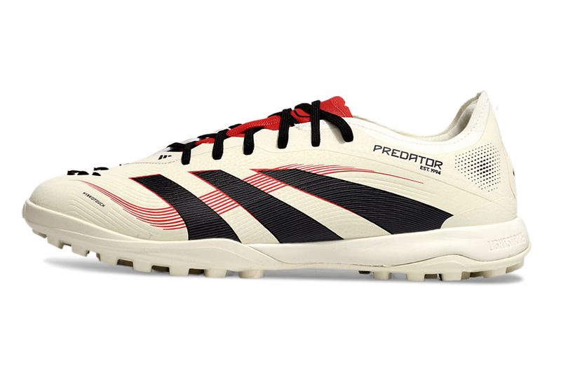 Chuteira Society Adidas Predator Elite TF Bege, Vermelha e Preta