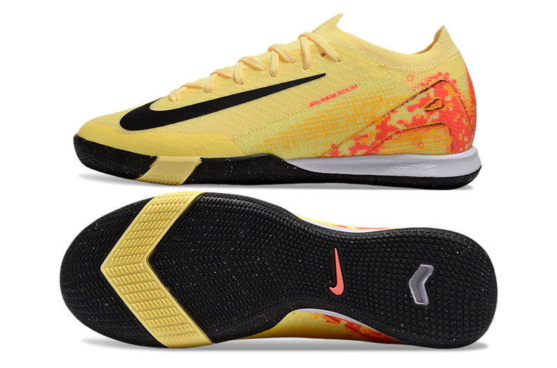 Chuteira Futsal Nike Air Zoom Mercurial Vapor 16 Elite IC Amarelo e Laranja "Mbappe's"