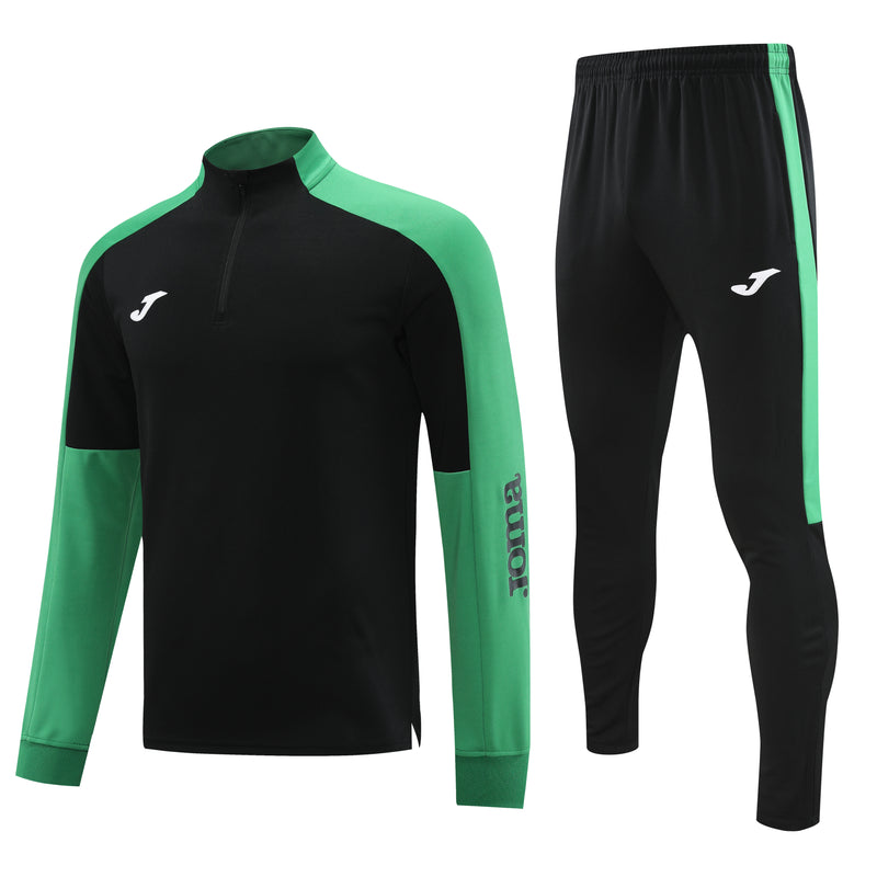 Conjunto de Frio Joma Training Verde e Preto