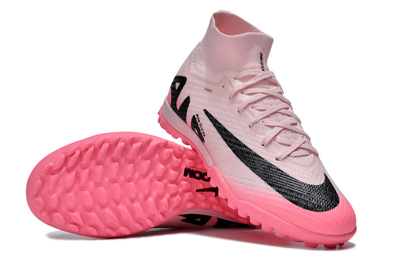 Chuteira Infantil Society Nike Air Zoom Mercurial Superflt 9 Elite TF Rosa "Mad Brilliance Pack"