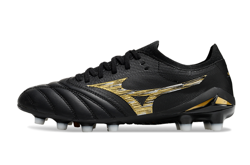 Chuteira Campo Mizuno Morelia Neo 4 Beta FG Preta "Aurum"