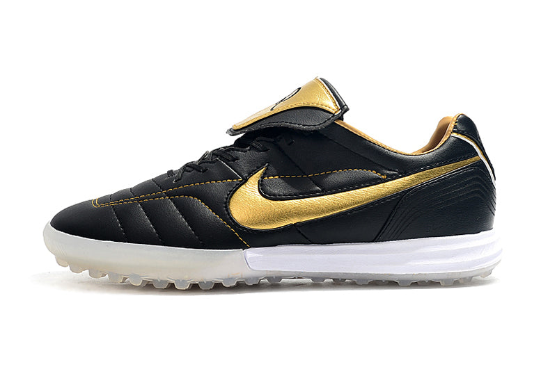 Nike Retro Tiempo Legend 7 Elite TF Black and Gold R10 Society Football Boots 