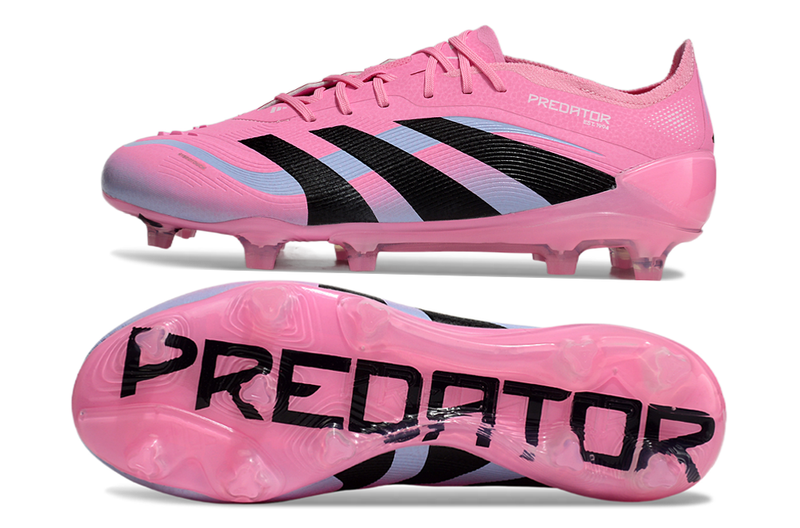 Chuteira Campo Adidas Predator Elite FG Rosa e Preto