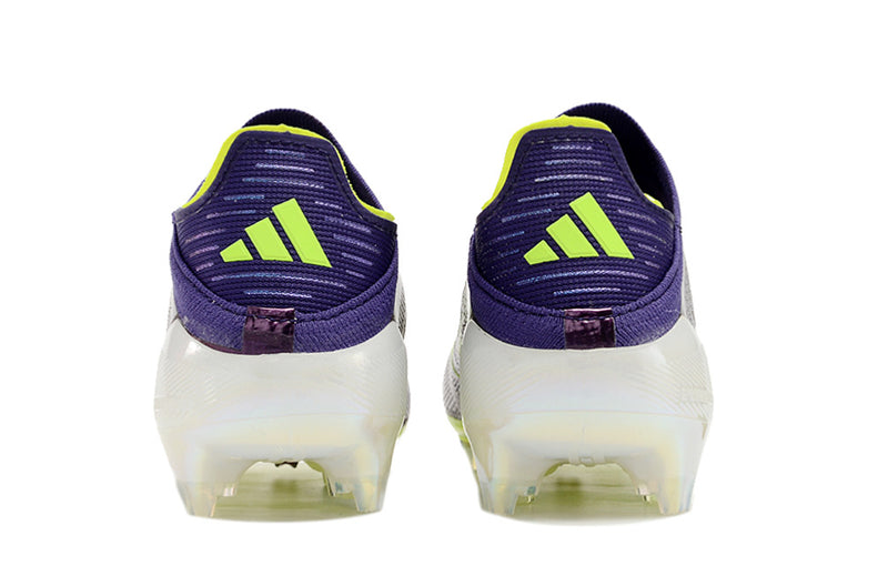 Chuteira Campo Adidas F50+ LL FG Roxa e Verde "Fast Reborn"