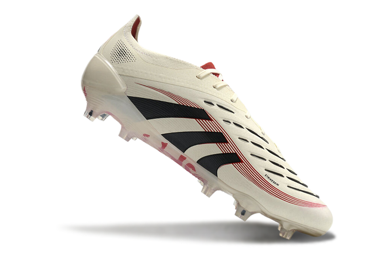 Chuteira Campo Adidas Predator Elite FG Bege e Vermelha