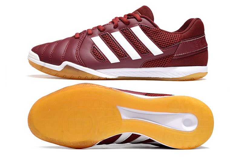 Adquira Chuteira Futsal Adidas Top Sala IC com Frete Grátis e 2 Brindes (Meia Antiderrapante + Bolsa) na Farda de Boleiro!