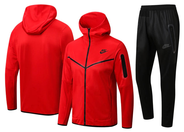 Nome do Produto: Conjunto de Moletom Nike Sportswear Tech Fleece Vermelho e Preto (Com Touca) Produto: Conjunto de Moletom com Touca Time/Seleção e Marca: Nike Categoria: Conjuntos de Moletom de Frio com Touca Cor: Vermelho e Preto Gênero: Unissex |Frete