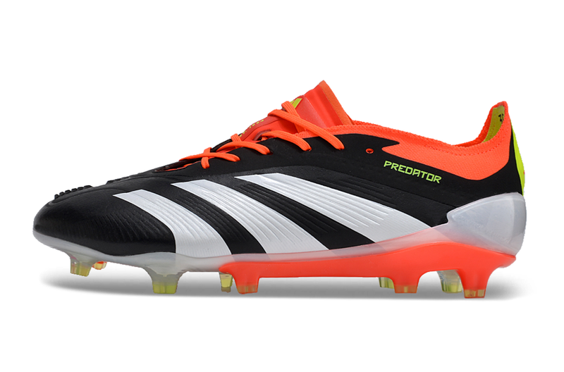 Chuteira Campo Adidas Predator Elite FG Preta, Laranja e Branco "Solar Energy"