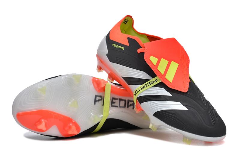 Chuteira Campo Adidas Predator FT 30 Elite FG Preta, Laranja e Branco "Solar Energy Pack"