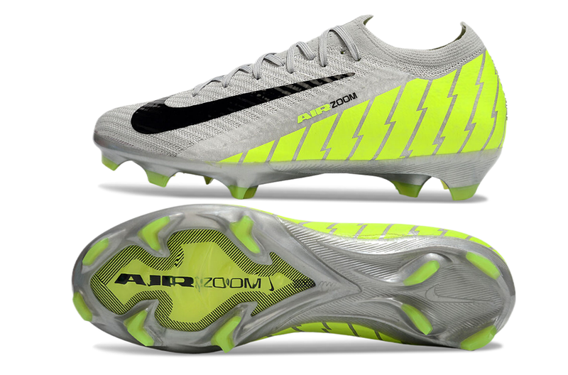 Chuteira Campo Nike Air Zoom Mercurial Vapor 16 Elite FG Cinza e Verde