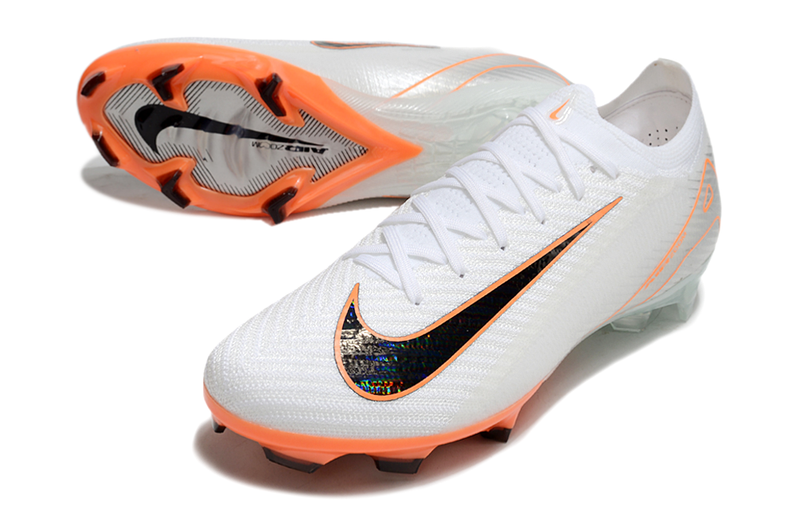 Chuteira Campo Nike Air Zoom Mercurial Vapor 16 Elite FG Branca e Laranja