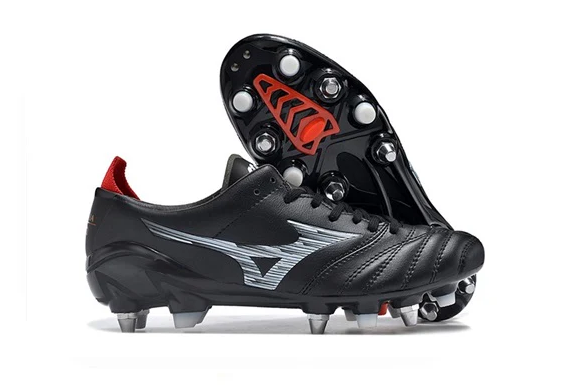 Mizuno Morelia Neo 3 Mixed Cleat Black and White Field Football Boots