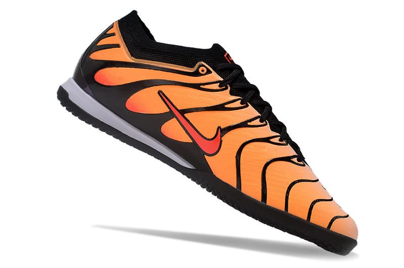 Chuteira Futsal Nike Air Zoom Mercurial Vapor 15 Elite IC Laranja e Preta "Air Max Pimento"