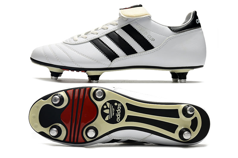 Adidas Copa Mundial Team Aluminum Tip Field Football Boot in White and Black 