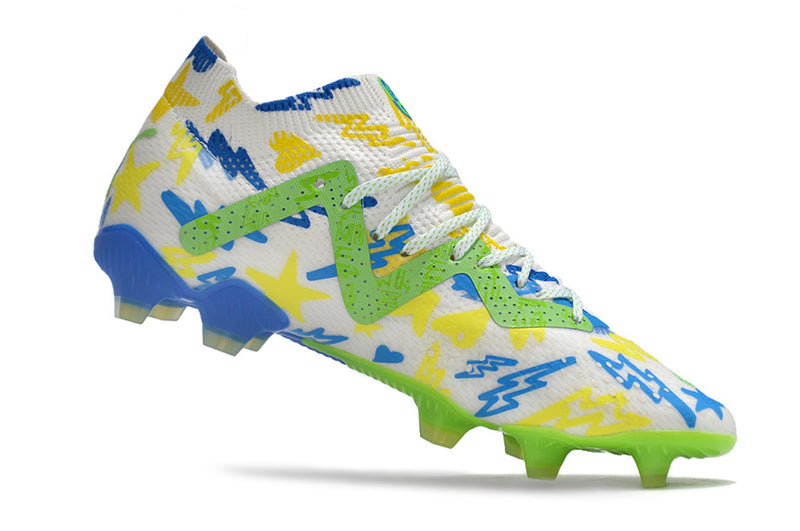 Chuteira de Campo Puma Future Ultimate FG Verde, Amarelo e Azul "Instituto Neymar"