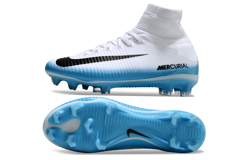 Nike Retro Mercurial Superfly 5 FG White and Blue Football Boots 