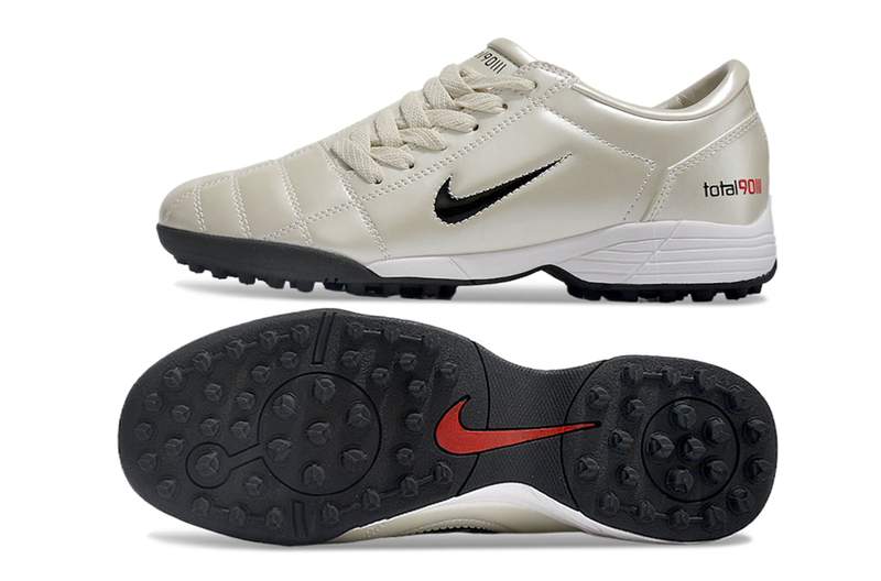 Chuteira Society Nike Total 90 TF Creme e Preta