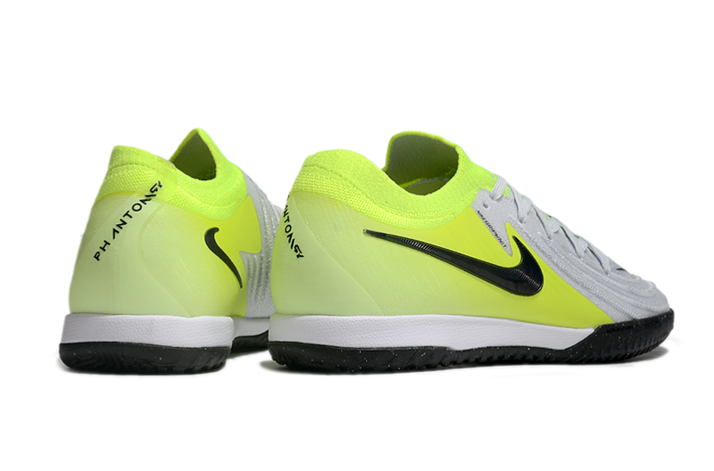 Chuteira Futsal Nike Phantom GX 2 Elite IC Cinza e Verde "Mad Voltage"