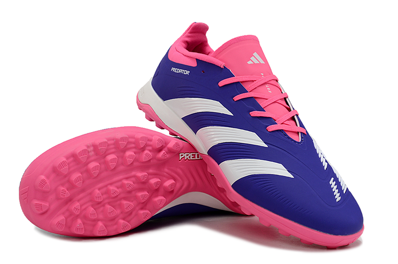 Chuteira Society Adidas Predator Elite TF Azul e Rosa