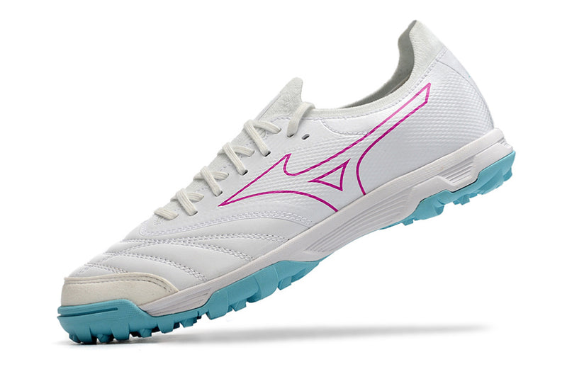 Tenha muito mais CONFORTO com a Mizuno Morelia Neo Beta Society Branca, Azul e Rosa na Farda de Boleiro, Garanta a qualidade de Jogadores Profissionais Elite!