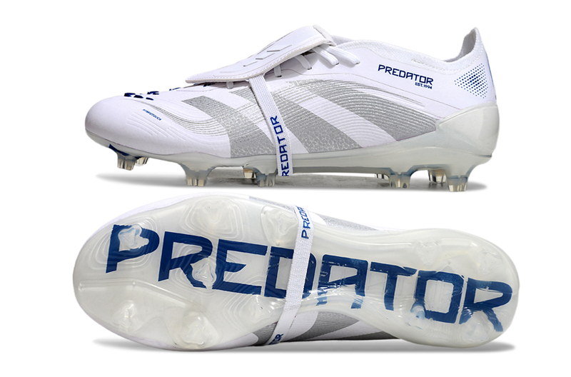 Chuteira Campo Adidas Predator FT 30 Elite FG Branca e Azul "Polar Victory"