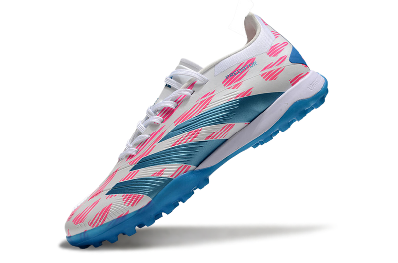 Botes de futbol Adidas Predator Elite TF blanc, rosa i blau "Re-Emergence Pack" 