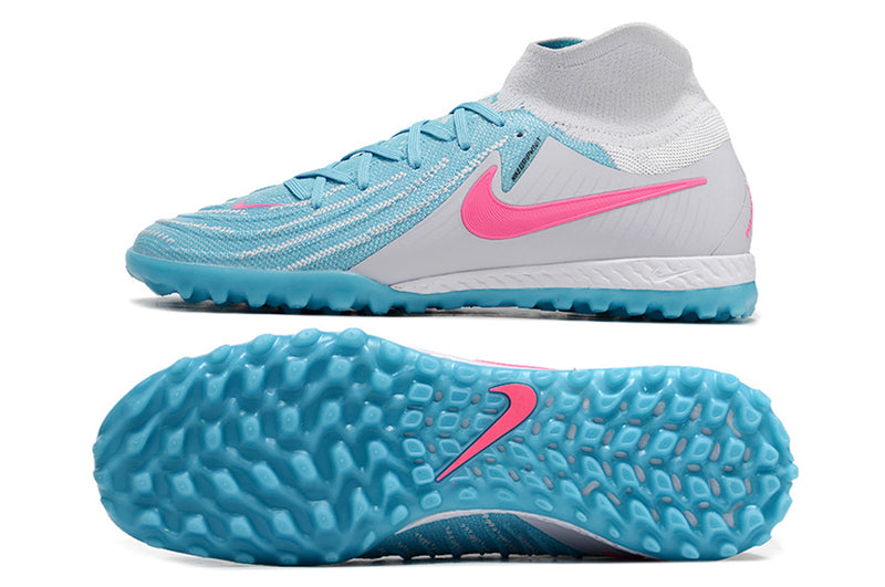 Botes de futbol Nike Phantom Luna Elite TF grises, blaves i rosas