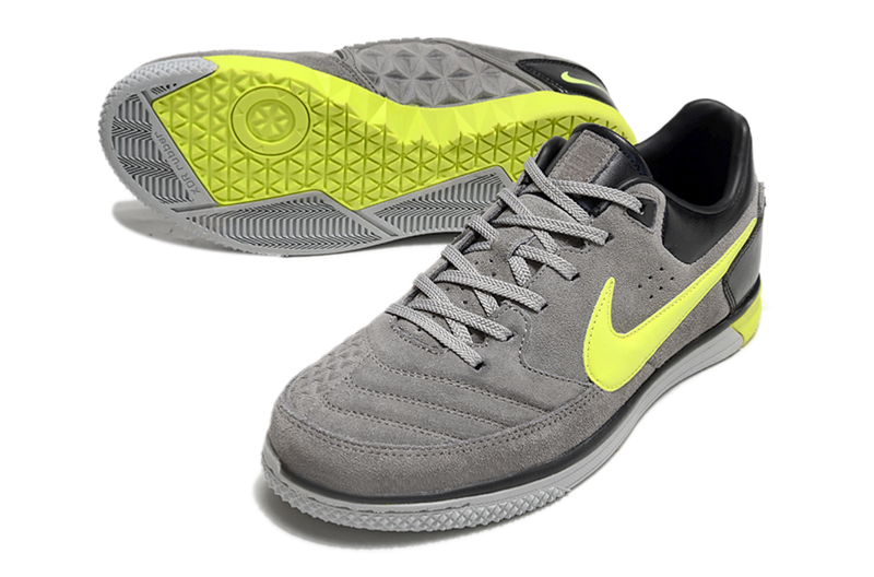 Chuteira Futsal Nike 5 StreetGato IC Cinza e Verde