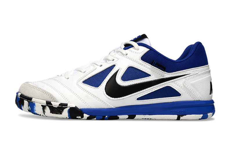 Chuteira Futsal Supreme X Nike SB Gato IC Branca, Azul e Preto