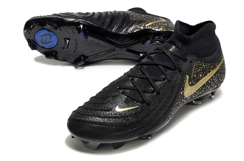 Chuteira Campo Nike Phantom Luna 2 Elite FG Preta e Dourado