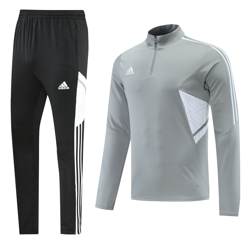 Conjunto de Frio Adidas Training Cinza, Branco e Preto