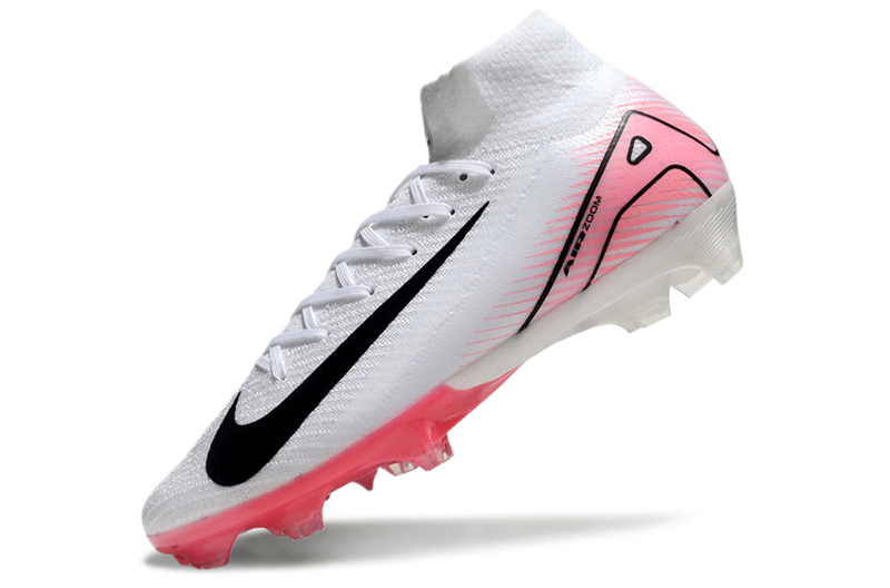 Chuteira Campo Nike Air Zoom Mercurial Superfly 10 Elite FG Branca e Rosa