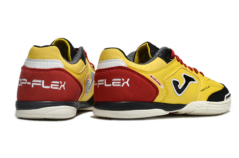 Chuteira Futsal Joma Top Flex Rebound IC Amarelo e Vermelho