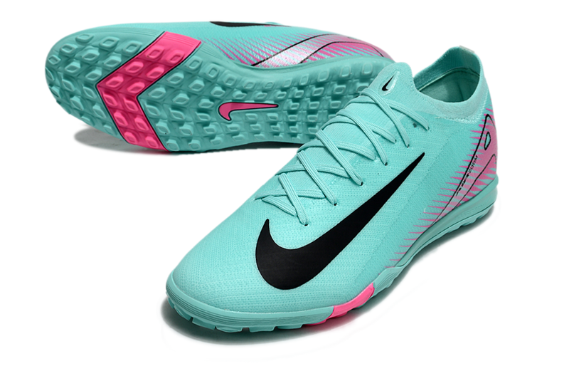 Chuteira Society Nike Air Zoom Mercurial Vapor 16 Elite TF Verde e Rosa