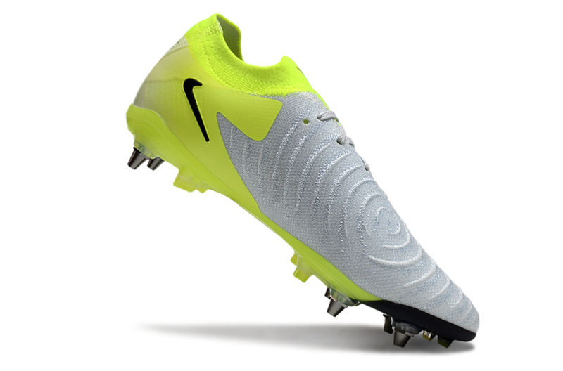 Chuteira Campo Nike Phantom GX 2 Elite Trava Mista Cinza e Verde