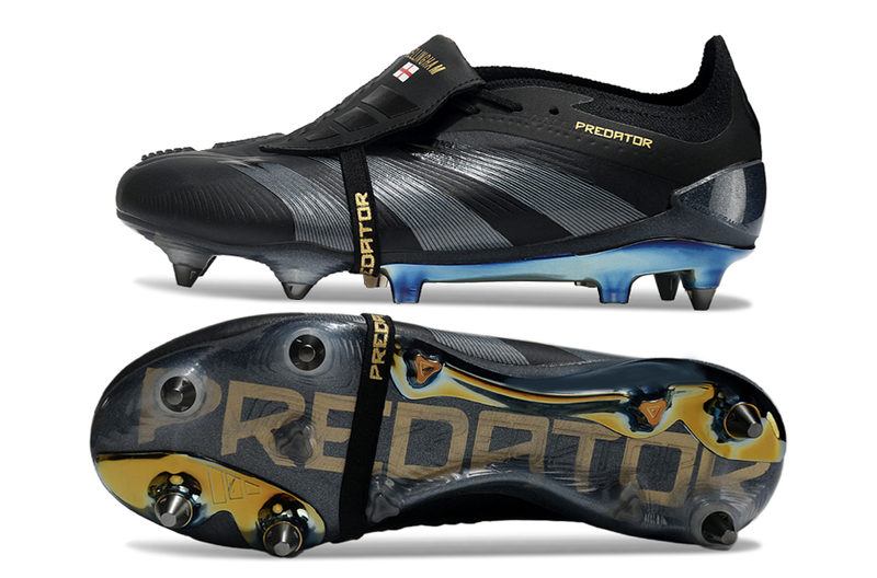 Chuteira Campo Adidas Predator Elite FT 30 Ponta de Aluminio Preta e Dourada