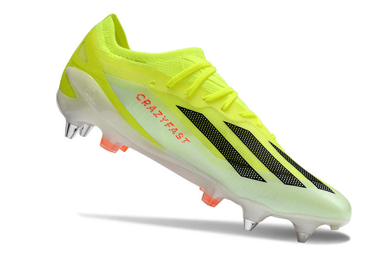 Bota de futbol Adidas X CrazyFast.1 verda i taronja amb punta d'alumini "Paquet d'energia solar"